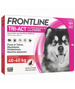 FRONTLINE 6 pipettes Tri-Act - Pour chien de 40 a 60 kg