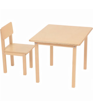 POLINI KIDS SET ENSEMBLE 1 TABLE + 1 CHAISE NATUREL