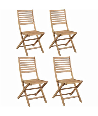 Lot de 2 chaises de jardin pliantes en Acacia FSC - 47 x 57,5 x H.89,5 cm