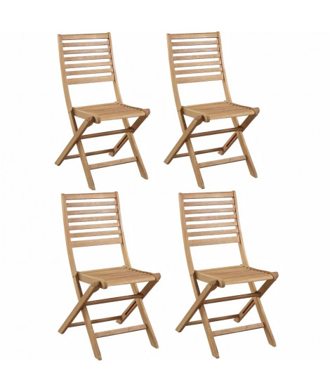 Lot de 2 chaises de jardin pliantes en Acacia FSC - 47 x 57,5 x H.89,5 cm