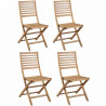 Lot de 2 chaises de jardin pliantes en Acacia FSC - 47 x 57,5 x H.89,5 cm