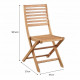 Lot de 2 chaises de jardin pliantes en Acacia FSC - 47 x 57,5 x H.89,5 cm