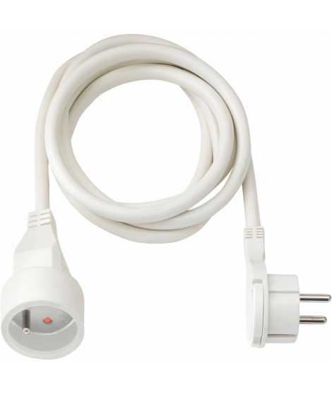 BRENNENSTUHL Rallonge électrique 3m avec fiche plate (câble H05VV-F 3G1,5, IP20), Blanc