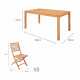 Ensemble repas de jardin 8 personnes - Table 180 x 90 cm + 8 chaises pliantes - Bois Eucalyptus FSC