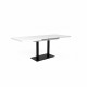 ORLANDO Table a manger a rallonge - Style contemporain - Laqué blanc et noir - L 120-200 x P 80 x H 75 cm