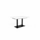 ORLANDO Table a manger a rallonge - Style contemporain - Laqué blanc et noir - L 120-200 x P 80 x H 75 cm