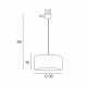 COREP Suspension cylindre en coton - Ø38 cm -H.19 cm - Gris souris