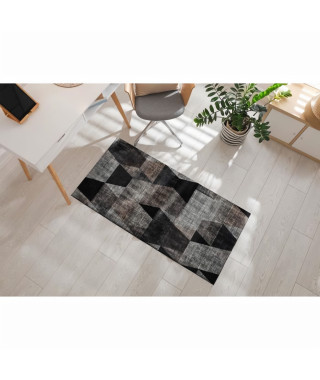 Tapis Petit - Motif géométrique - Gris - 100% polyester - 70 x 180 cm - Intérieur - NAZAR