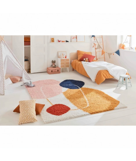 Tapis poils longs - Motif abstrait - Multicolore - 100% polypropylene - 120 x 160 cm - Intérieur - NAZAR