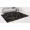 Tapis de salon Moderne - Motif géométrique - Noir et Doré - 100% polyester - 120 x 160 cm - Intérieur - NAZAR