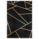 Tapis de salon Moderne - Motif géométrique - Noir et Doré - 100% polyester - 120 x 160 cm - Intérieur - NAZAR
