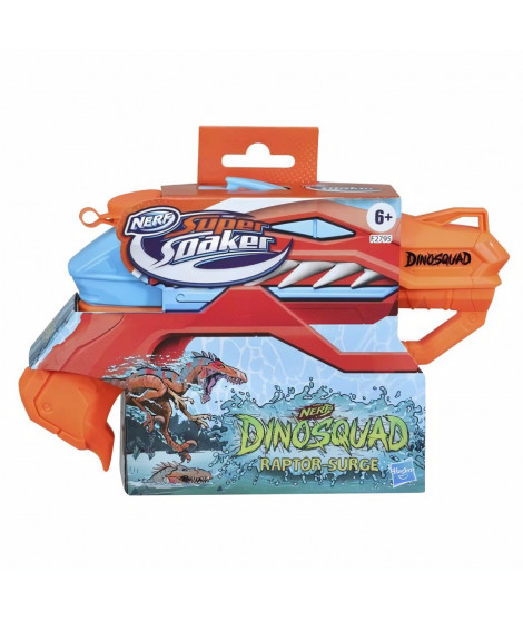 NERF SUPER SOAKER - DinoSquad - Blaster a eau Raptor-Surge - actionné par la détente, jeu d'eau extérieur d'été