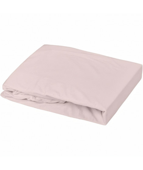 Domiva Drap housse + Alese - 70 x 140 cm - 100% coton - Blanc/Poudre