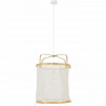 Suspension Hikari - Tissu et bambou - Lanterne - E27 - Ø35 cm - Naturel