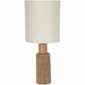 Lampe Santal - Céramique et lin - Rétro années 70 - E27 - Ø35 cm - Brun