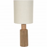 Lampe Santal - Céramique et lin - Rétro années 70 - E27 - Ø35 cm - Brun