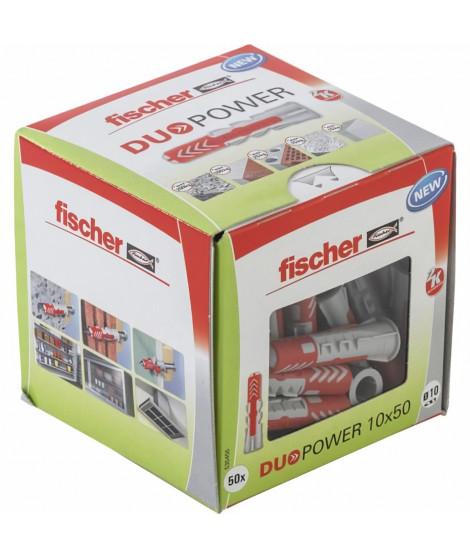 FISCHER - Cheville tous matériaux DuoPower 10x50 mm - Boîte de 50