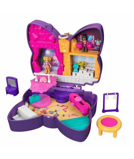 Polly Pocket - Coffret Scene Pailletee - Poupée Mini-Univers