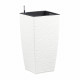 PoeTIC - Bac Casa Cosy carré haut 3058 blanc - L 29,9 x l 29,9 x h 57,4 cm 12L - avec réserve d'eau