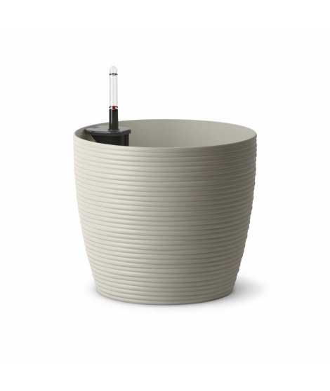 PoeTIC - Pot Casa Cosy rond gris soie - Ø24,8 x H 22 cm 7L avec réserve d'eau