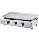 Plancha a gaz - 3 feux - BRASILIA - Tout inox - Surface cuisson - 67 x 34 cm