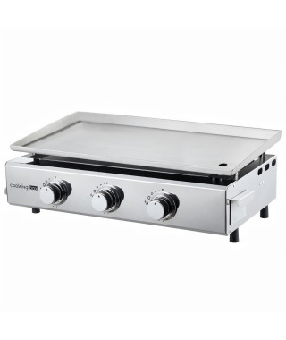 Plancha a gaz - 3 feux - BRASILIA - Tout inox - Surface cuisson - 67 x 34 cm