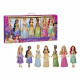 DISNEY PRINCESSES - Collection dorée - Pack de 7 poupées mannequin - Jouet de princesses ultime pour enfant, des 3 ans