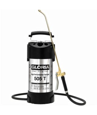 GLORIA -  505 T - Pulvérisateur en acier inoxydable haute performance de 5L avec buse et lance laiton
