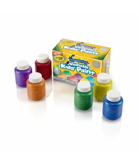 Crayola - 6 pots de peinture métallique lavable - Peinture et accessoires