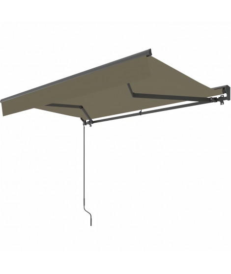 Store banne motorisé semi coffre 2,90 x 2,5m en aluminium, structure grise anthracite , toile taupe BEAURIVAGE