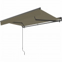 Store banne motorisé semi coffre 2,90 x 2,5m en aluminium, structure grise anthracite , toile taupe BEAURIVAGE