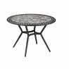 Table Mosaique de jardin - Acier - démontable - Dia 110 cm Couleur : gris anthracite, céramique noir , marbre jaune