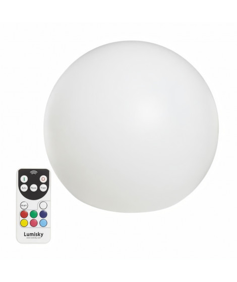 LUMISKY - Boule lumineuse sans fil flottante LED - multicolore dimmable BOBBY - Ø50cm avec télécommande et socle a induction