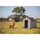 POIL & PLUMES - Niche en plastique pour chien - OLAF - Mocha et chocolat - 73.6*66.5*69.5cm
