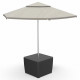 Table d'appoint en imitation résine tressée ALLIBERT avec trou de parasol - Luzon PLUS - Gris graphite