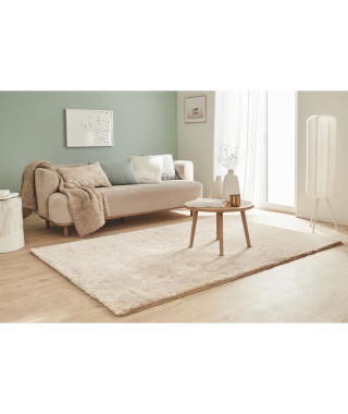 Tapis shaggy doux Cosy 902 uni - Beige - 100% polyester - 120 x 160 cm - Intérieur - NAZAR