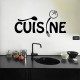 Noir Stickers Muraux Cuisine Fourchette Et Cuillere Décoration De Cuisine Taille:58cmx30cm