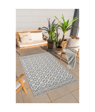 Tapis Tropique réversible - Scoobi 112 - Gris - 100% polypropylene - 120 x 180 cm - Extérieur - NAZAR