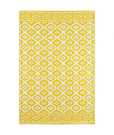 Tapis Tropique réversible - Scoobi 112 - Jaune - 100% polypropylene - 120 x 180 cm - Extérieur - NAZAR