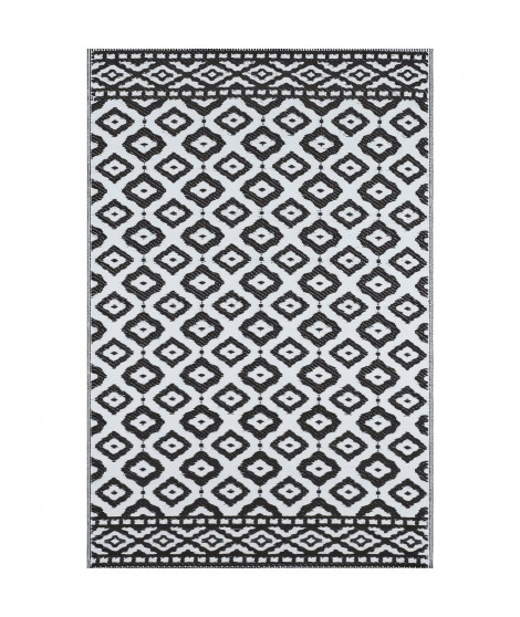 Tapis Tropique réversible - Scoobi 112 - Noir - 100% polypropylene - 120 x 180 cm - Extérieur - NAZAR