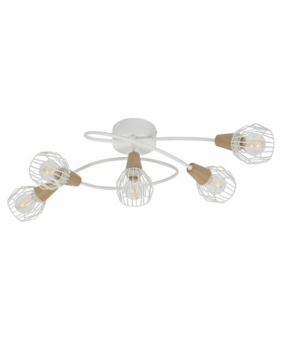 COREP Plafonnier 5 lumieres en métal Tyron - H 18,50 cm - 40 W - Blanc