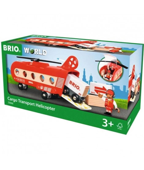 BRIO World  - 33886 - Helicoptere Cargo - Jouet en bois