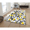 GALA Tapis de salon en polypropylene - 120 x 160 cm - Jaune - Motif Prisme