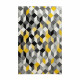 GALA Tapis de salon en polypropylene - 120 x 160 cm - Jaune - Motif Prisme