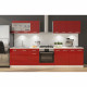 ULTRA Cuisine complete avec meuble four et plan de travail inclus L 300 cm - Rouge brillant