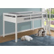 Lit mi-hauteur enfant- Bois Pin massif - Blanc - Sommier inclus - 90 x 190 cm - PINKIE