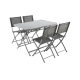 Ensemble Repas Jardin - 1 table rectangulaire + 4 chaises pliantes - 4 personnes - Acier