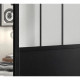 OPTIMUM - Kit porte coulissante + rail + bandeau Atelier - H 204 x L 93 x P 4 cm - Noir verre dépoli