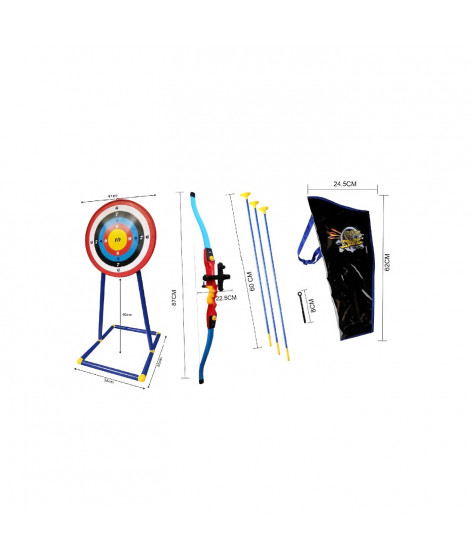 Set de tir a l'arc avec cible, arc, fleches et sac de rangement