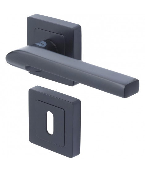 YALE - YPP7-S-PC Poignée de porte carrée de 7 noir YALE - Modele Sienna - passage  clé